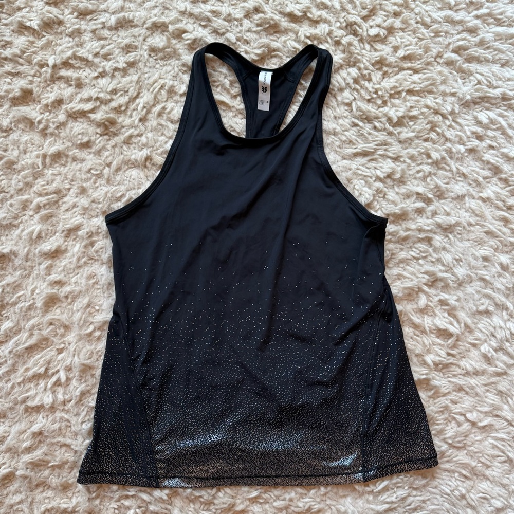 All in motion brand black and silver racerback tank top Women’s size medium